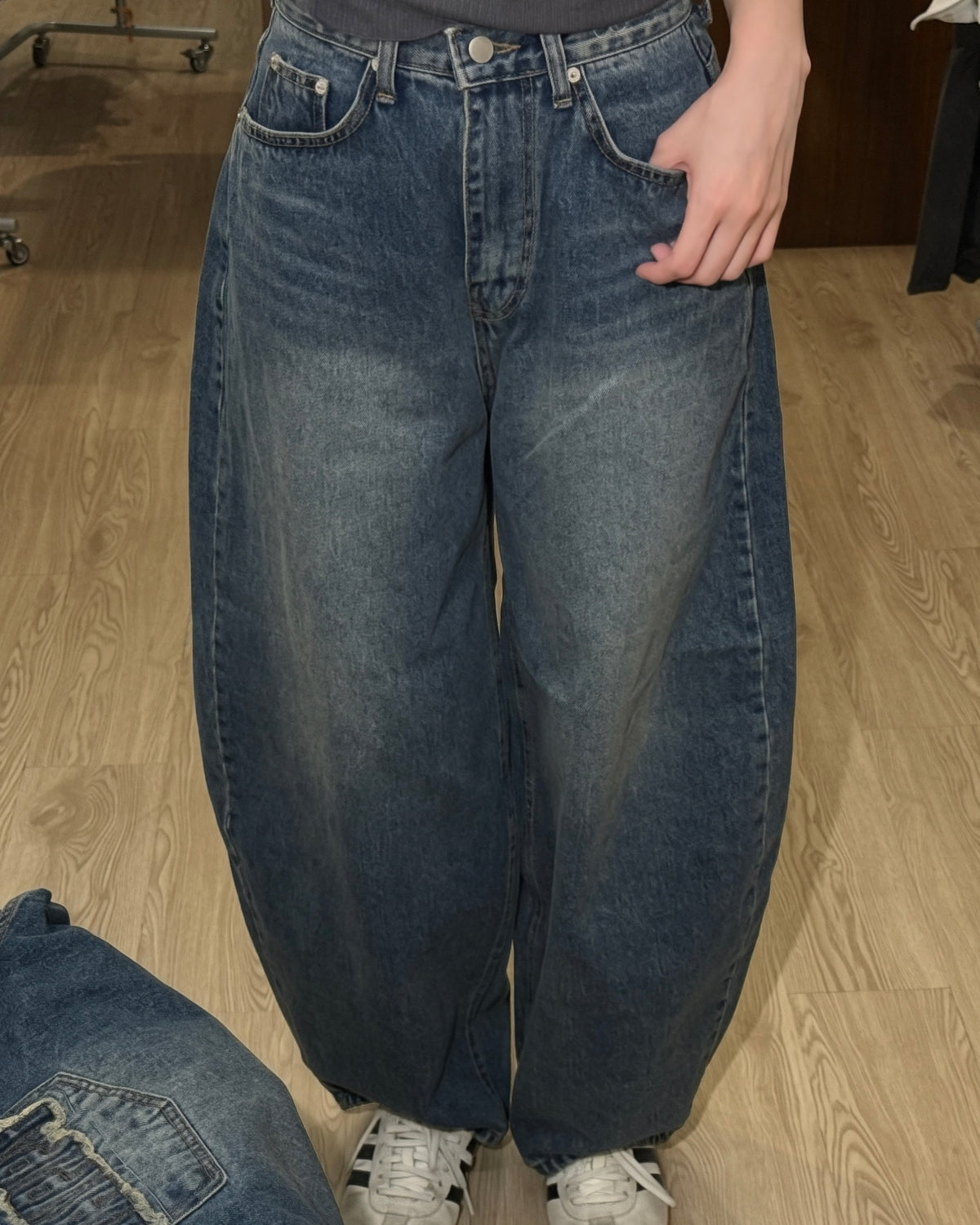 早鳥優惠🐰 JN069 Bunny Patchwork Banana Jeans