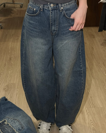 早鳥優惠🐰 JN069 Bunny Patchwork Banana Jeans