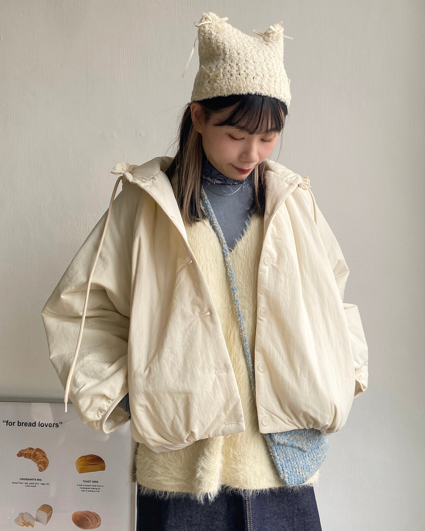 現貨 KA304 Ribbon Cat Hat - Ivory | Gray | Black