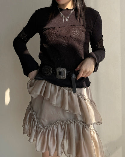 TP570 Patchwork Knit - Ivory | Black