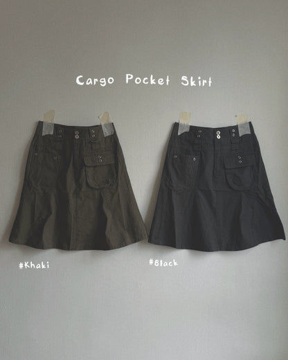SK231 Cargo Pocket Skirt - Khaki | Black