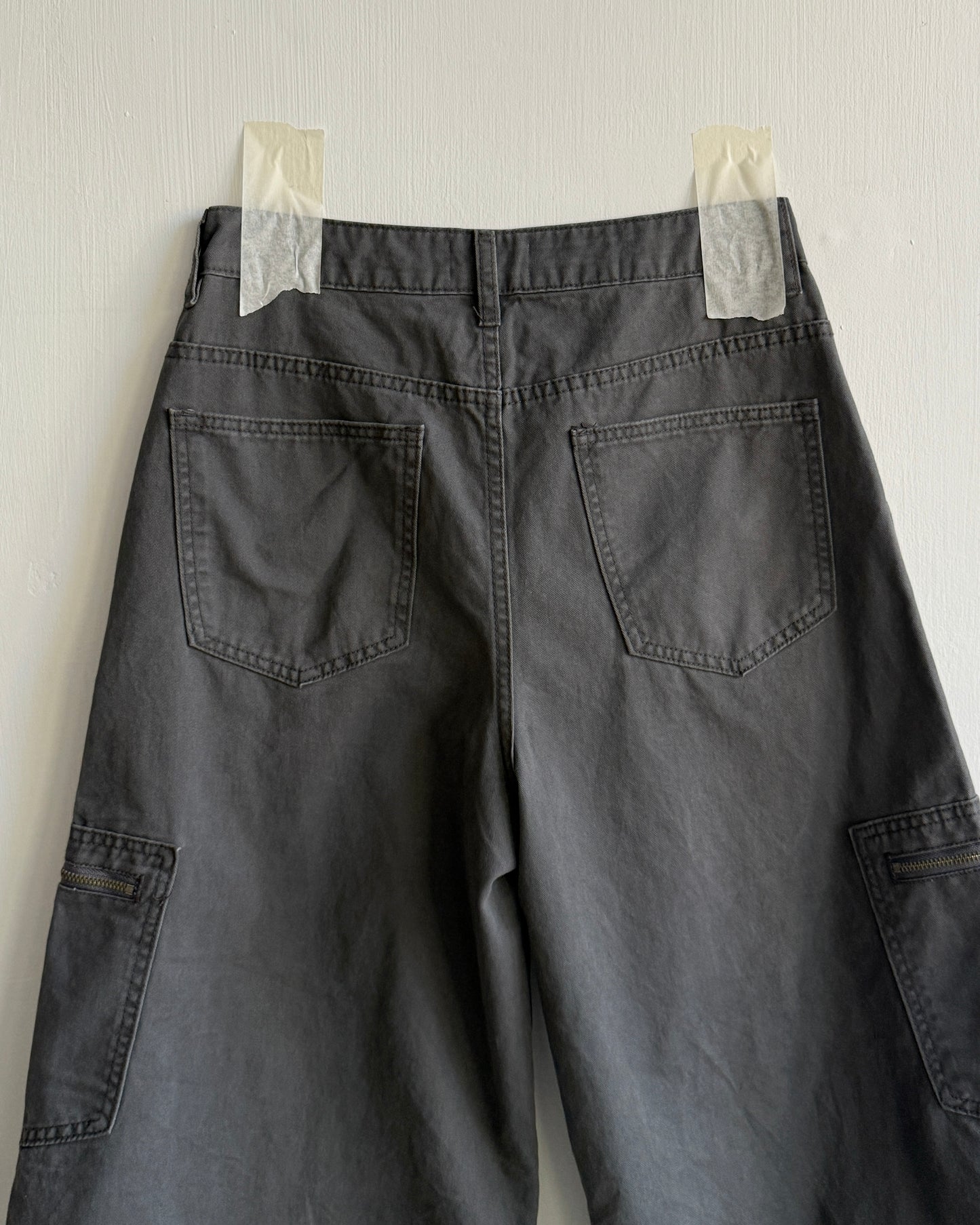 PT084 Unisex Banana Cargo Pants - Beige | Charcoal