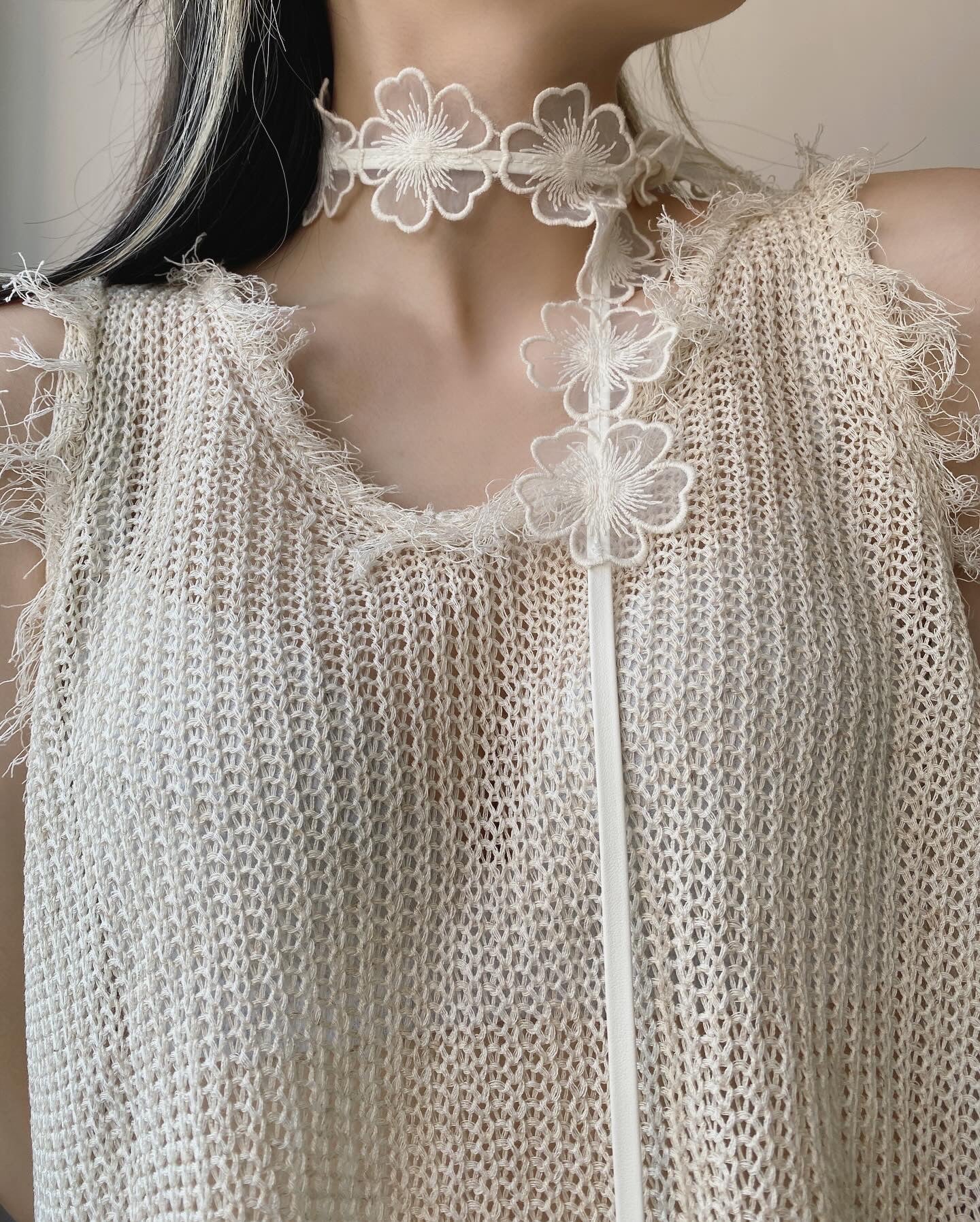 現貨 VT217 SOSO Vest - Ivory | Charcoal