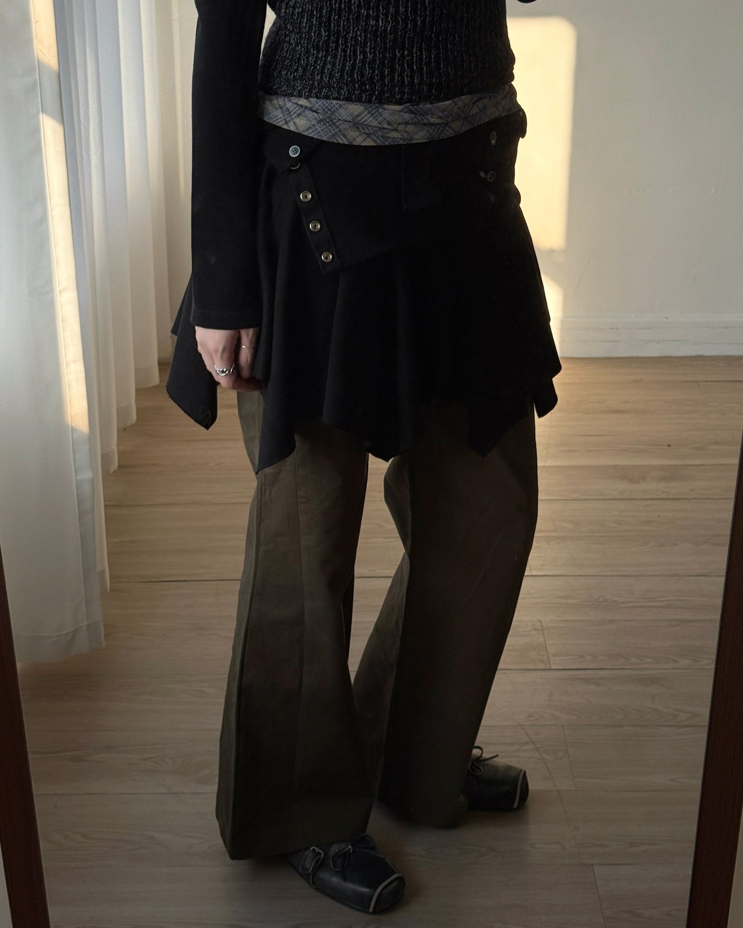 TP569 Folding 2way Skirt / Top - Gray | Black