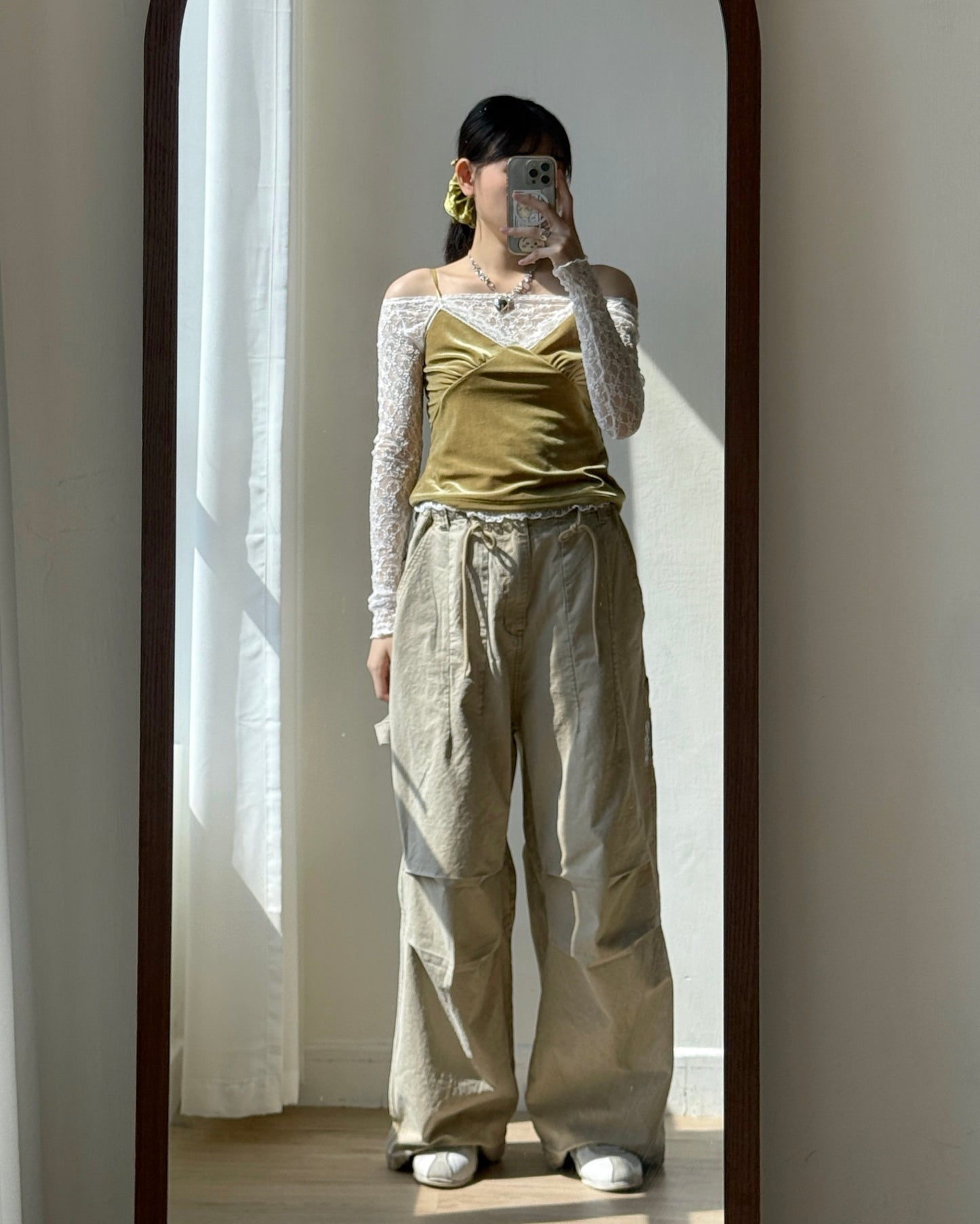 VT269 Velvet Lace Camisole Top - Yellow | Nave | Black