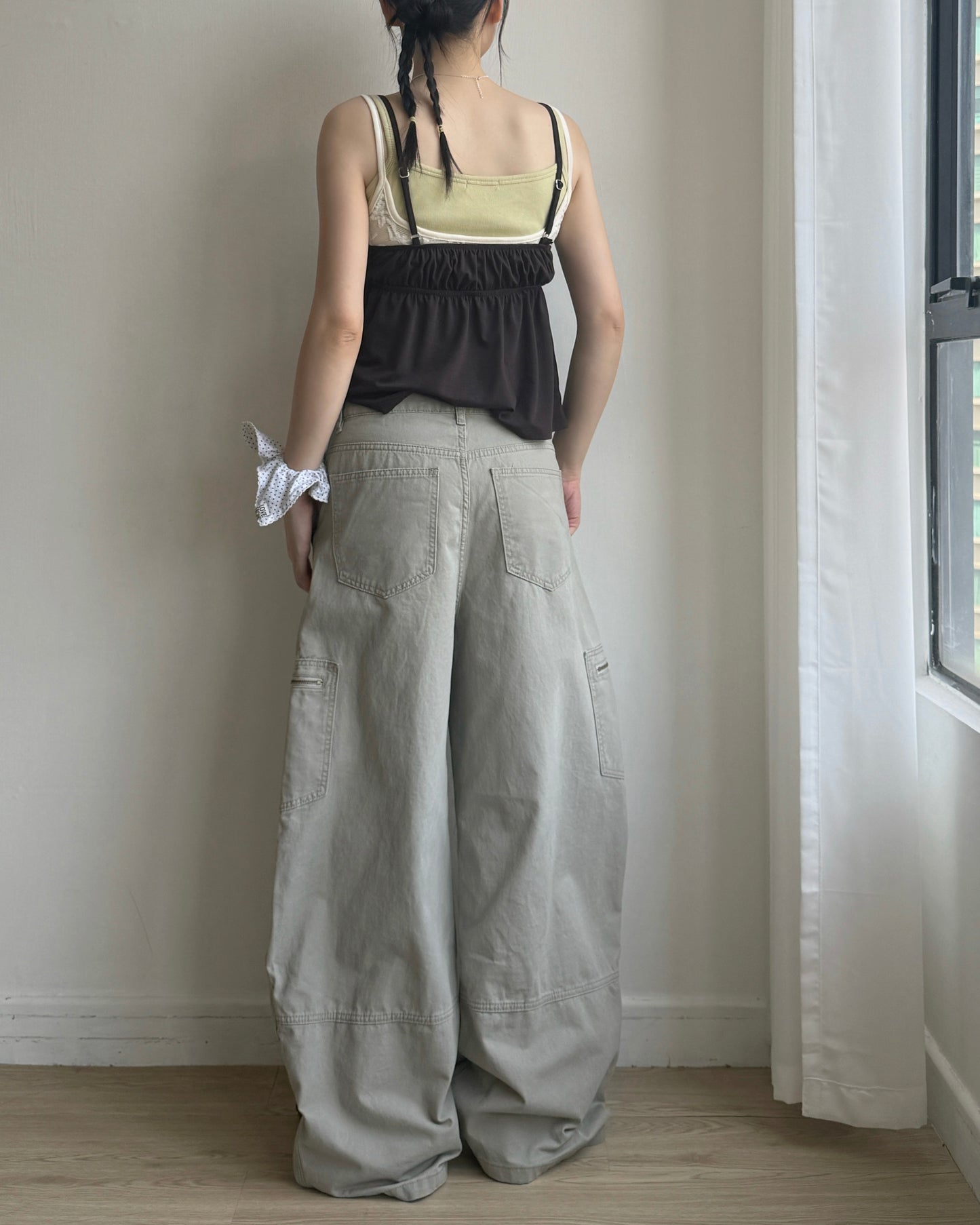 VT316 Lace Crop Top - Black | Charcoal | Ivory