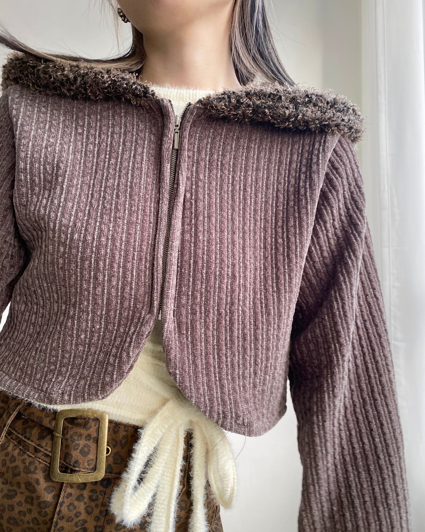 現貨 CD048 momo Cardigan - Khaki | Black