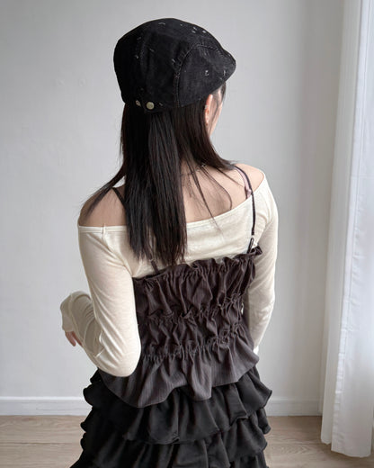 VT264 Eva Vest - Beige | Black