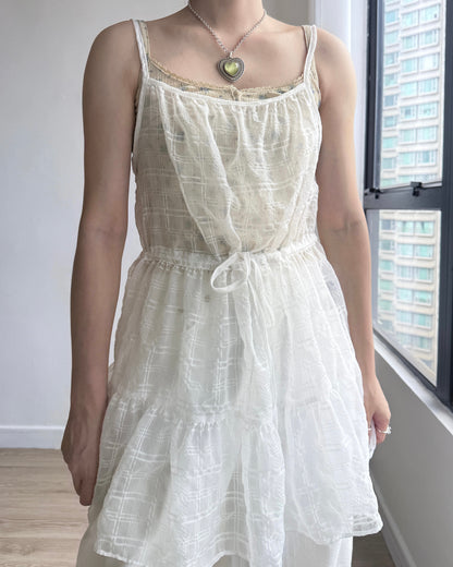 VT255 Check Sheer Vest - White | Black | Blue