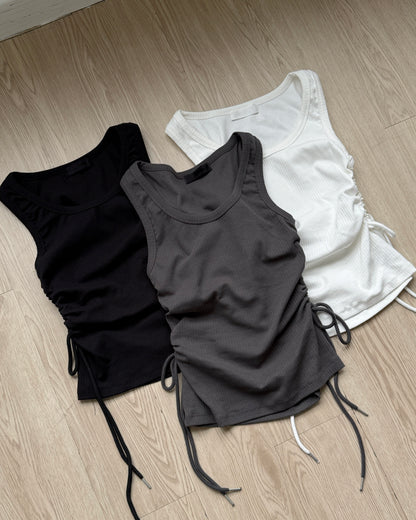 VT274 Ribbed String Vest - White | Dark Gray | Black