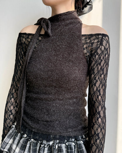 VT266 Ribbon Vest - Ivory | Black