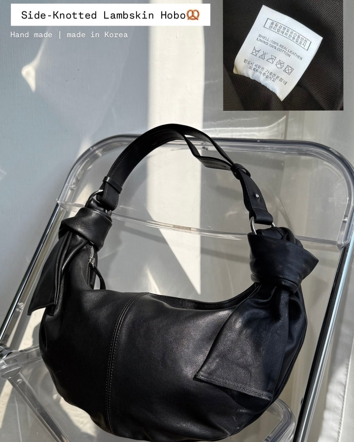 早鳥限定優惠🥨 BG034 Side-Knotted Lambskin Hobod