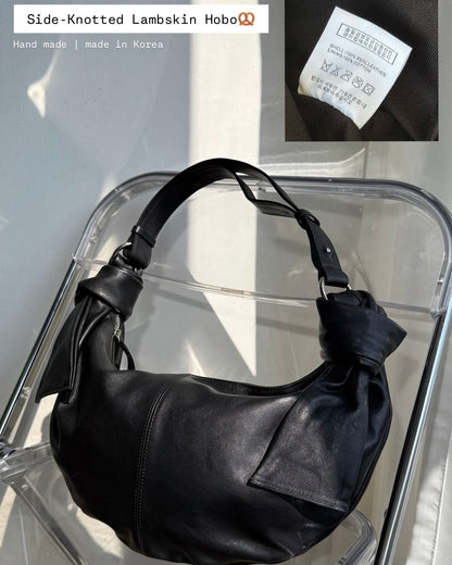 早鳥限定優惠🥨 BG034 Side-Knotted Lambskin Hobod