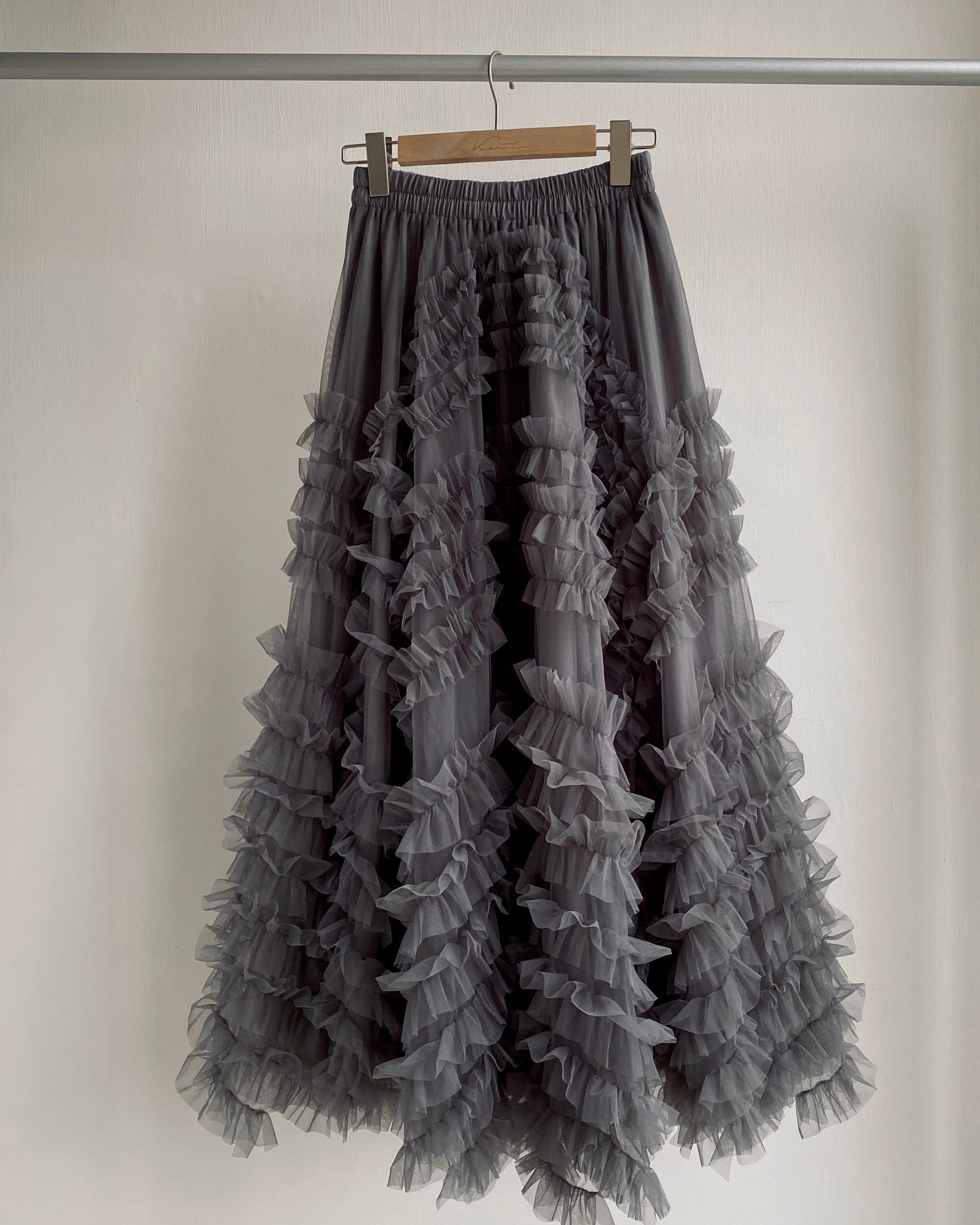SK182 Bun Frill Skirt - White | Gray | Black