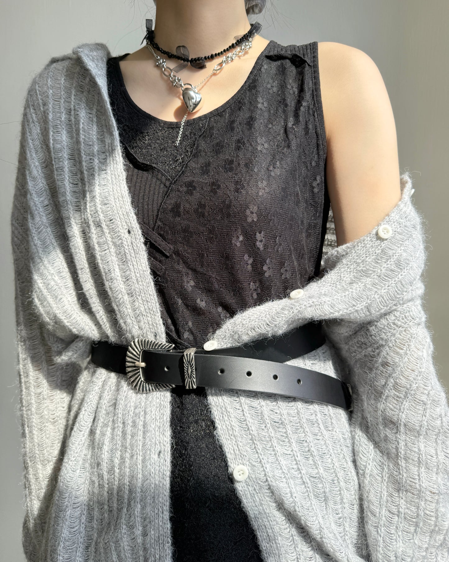 DS285 Lace-trimmed Shirred Patch OPS - Ivory | Black