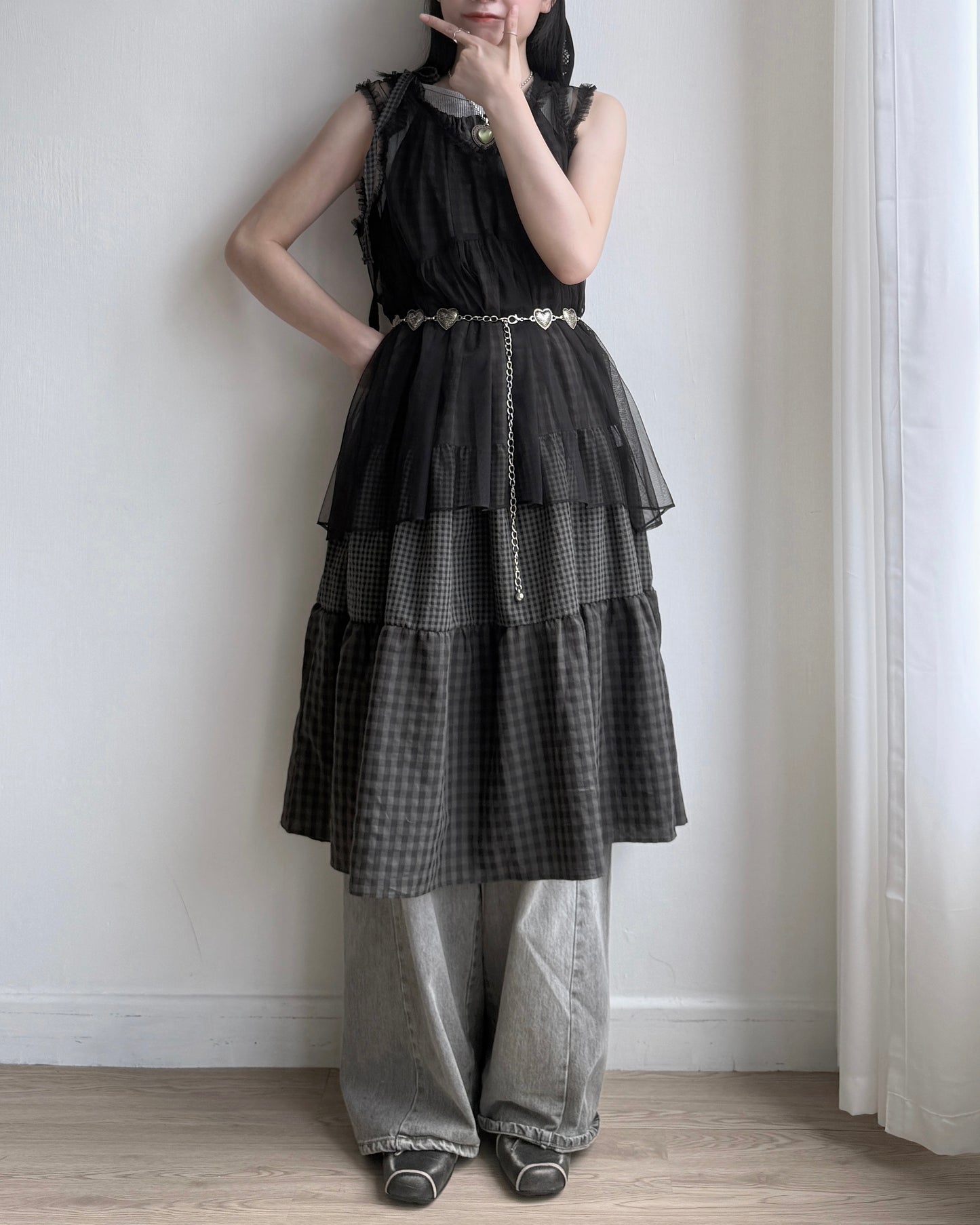 DS281 Check Halter OPS - Charcoal | Khaki