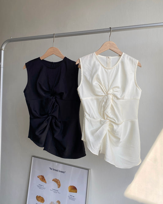 現貨 VT224 Knot Vest - White | Black