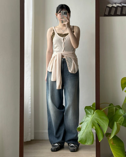 VT302 Two Fold Cardigan - Beige | Blue | Black
