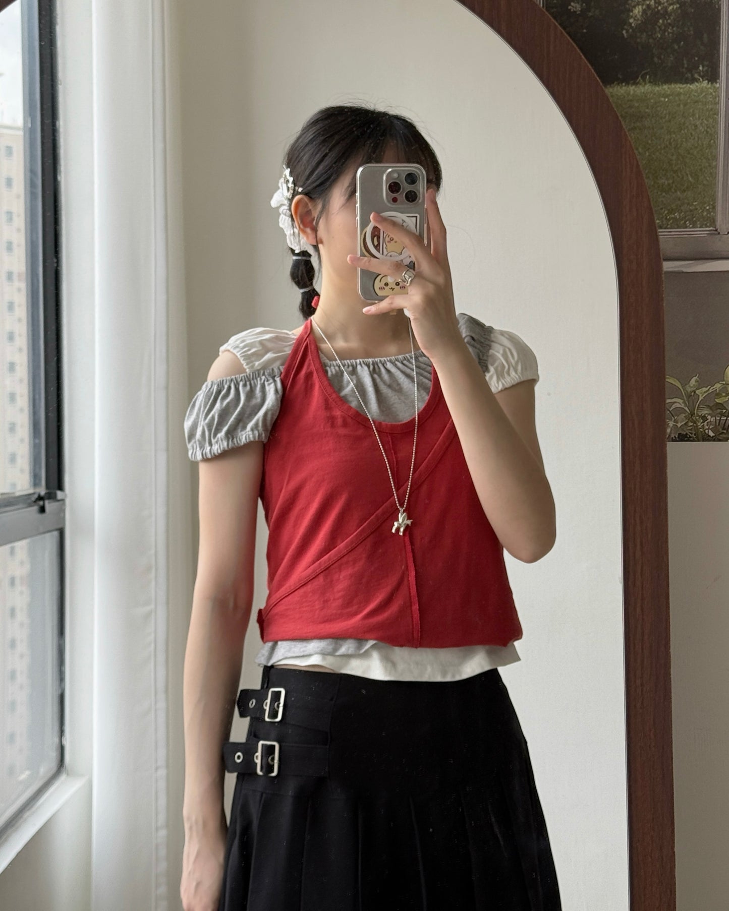 VT285 Flat Off Vest - White | Gray | Red