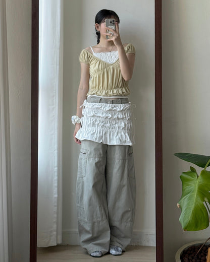 VT321 Lace Vest - Green | Brown | White