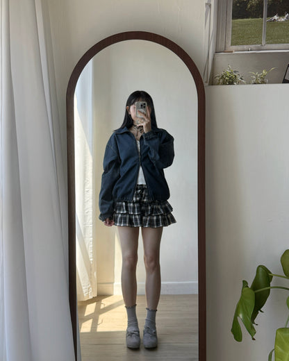 SK201 Checkered Skirt Pants - Khaki | Black