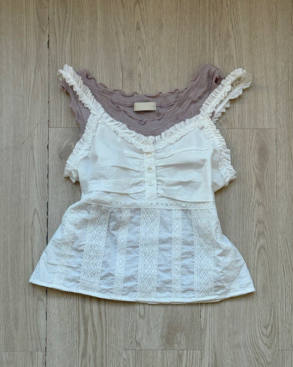 VT305 Candy Lace Vest - White | Black