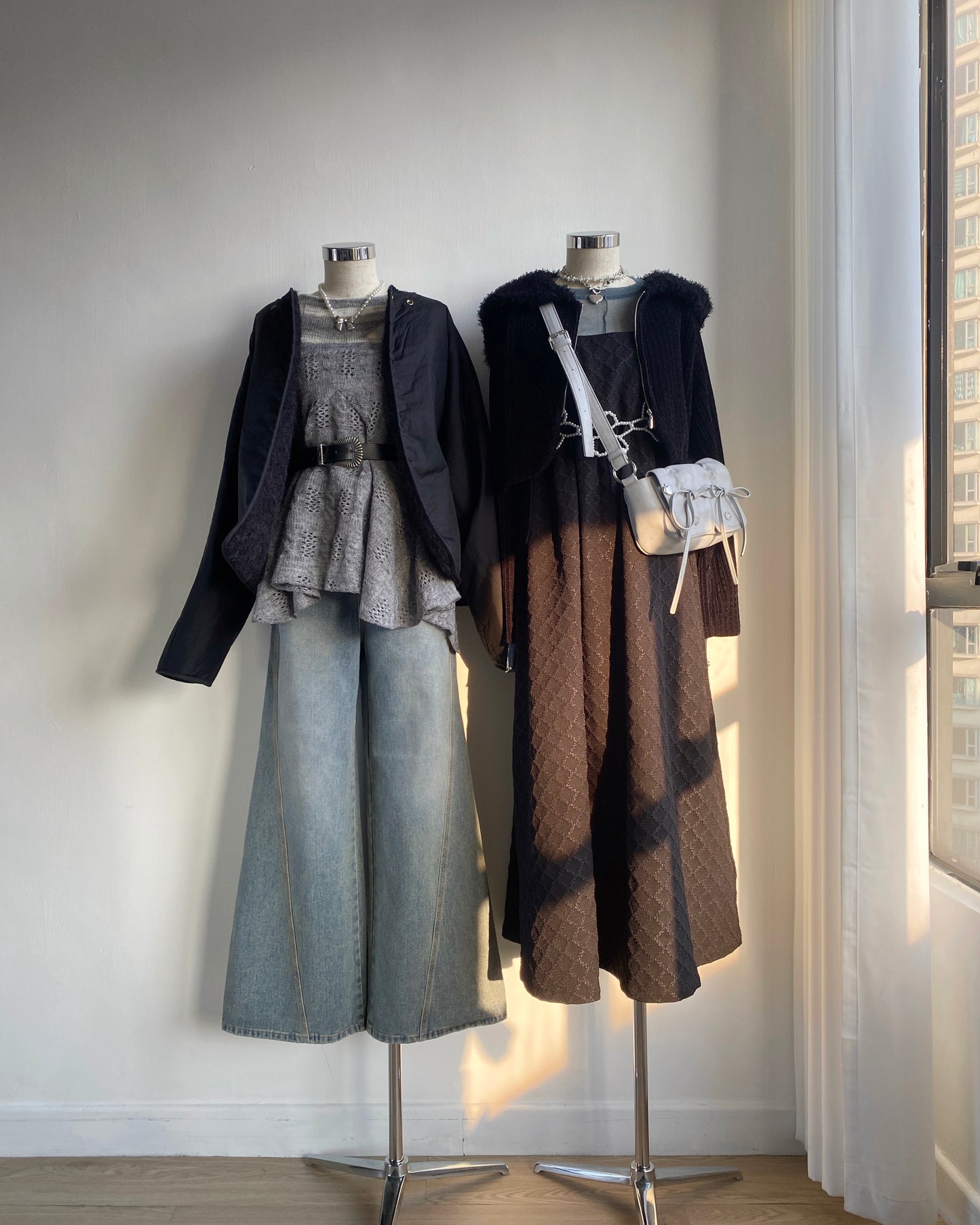 現貨 SK179 Twist Pattern 2Way Skirt - Ivory | Gray