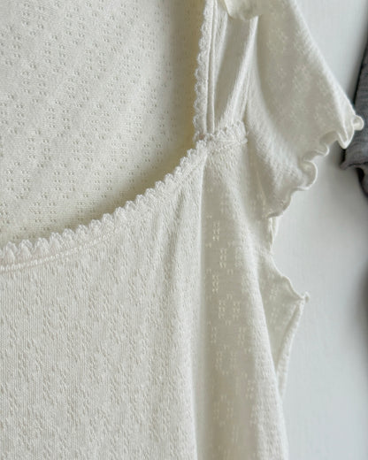 TP602 Breezy Textured Square Top - Green | White | Gray