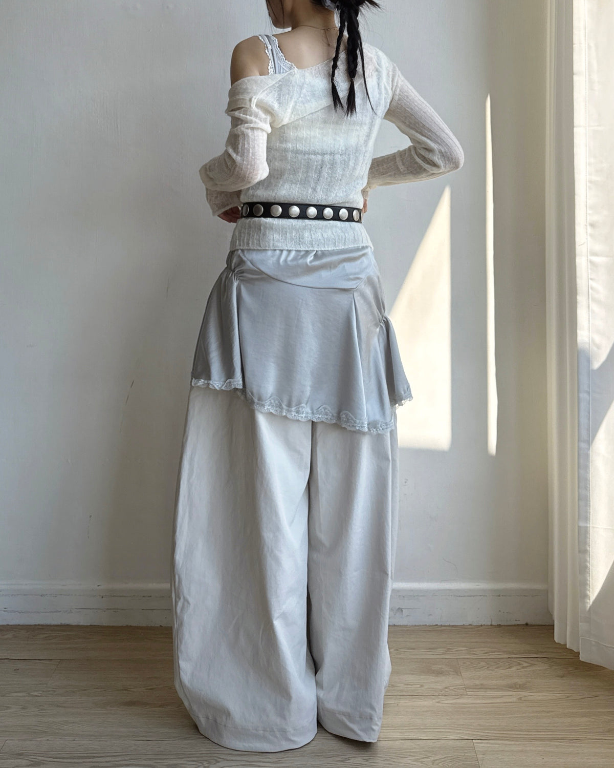 TP624 Fuzzy Rib Button Knit - Gray | Ivory | Black