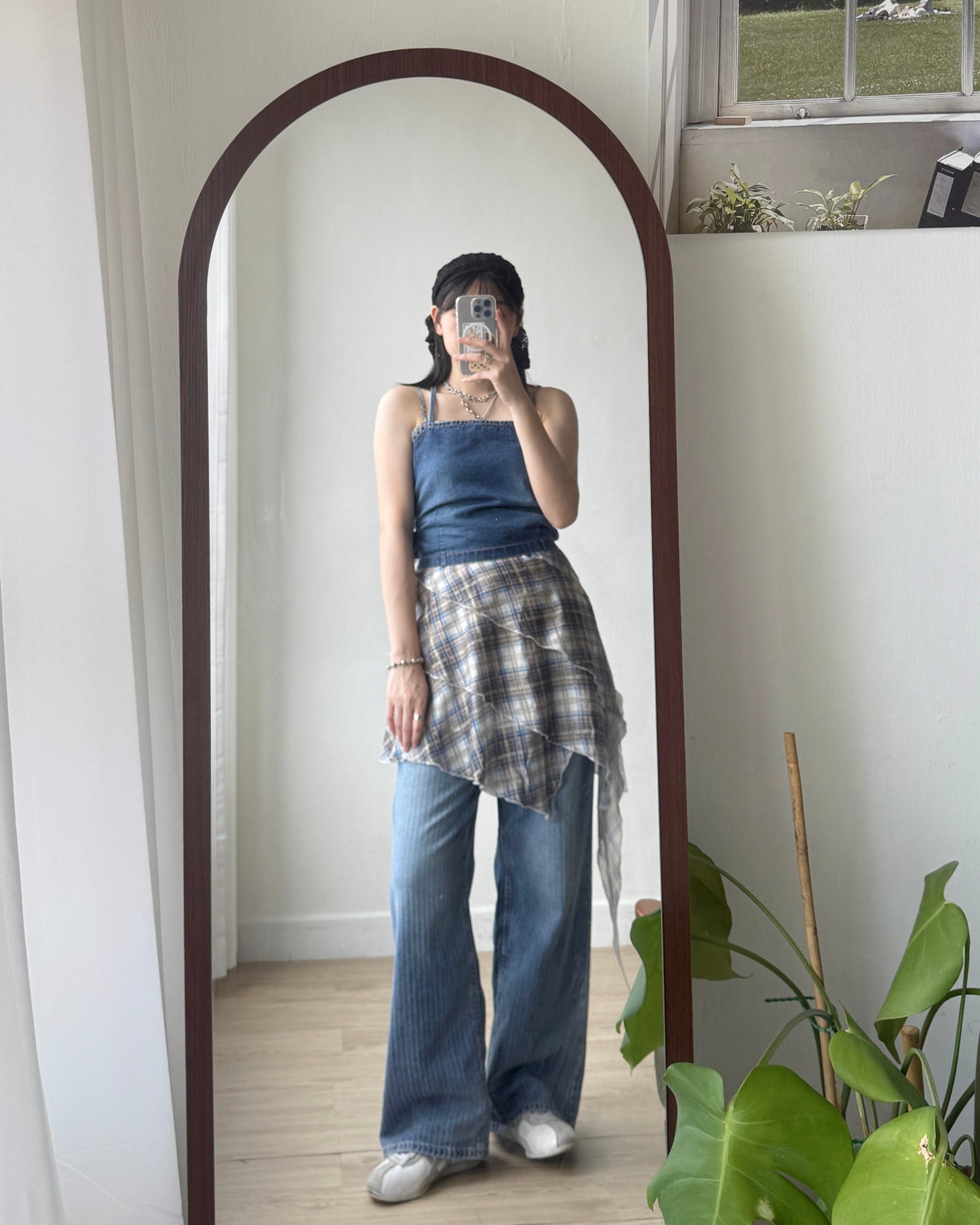 VT253 Denim Strap Camisole - Light Blue | Navy