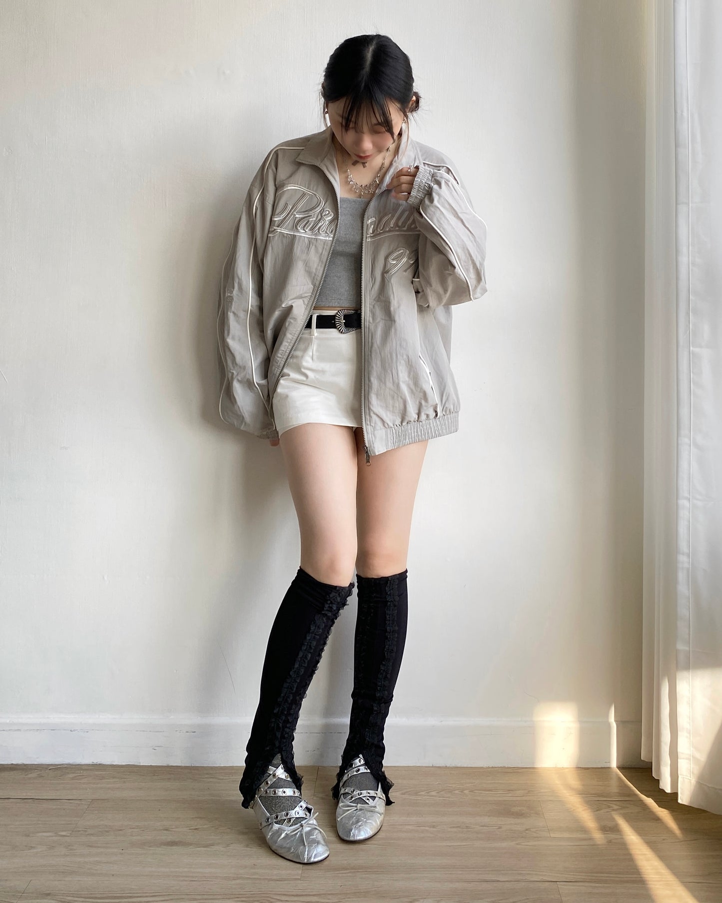 JK037 Oversize Unisex Jacket - Gray | Black