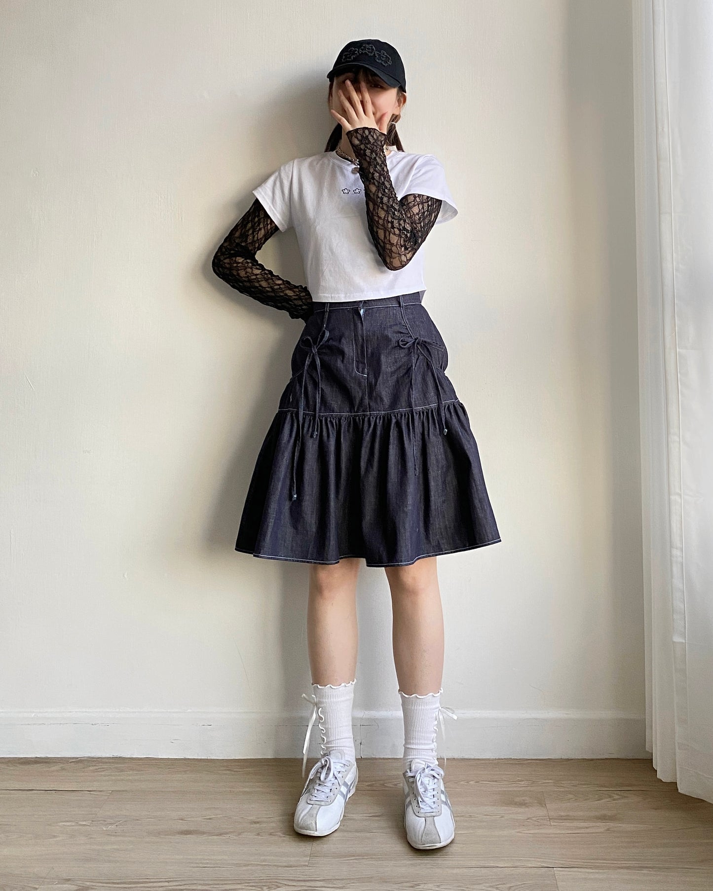 SK184 Denim Skirt - Navy
