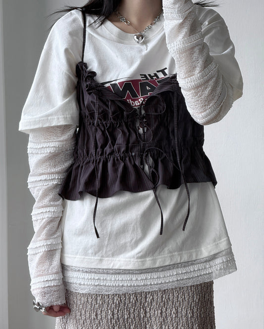 VT264 Eva Vest - Beige | Black