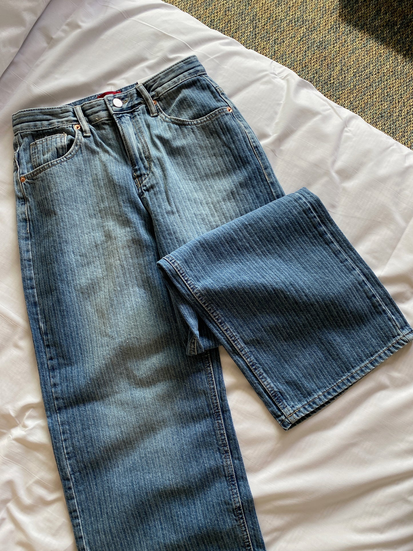 JN059 Stripe Jeans - Blue