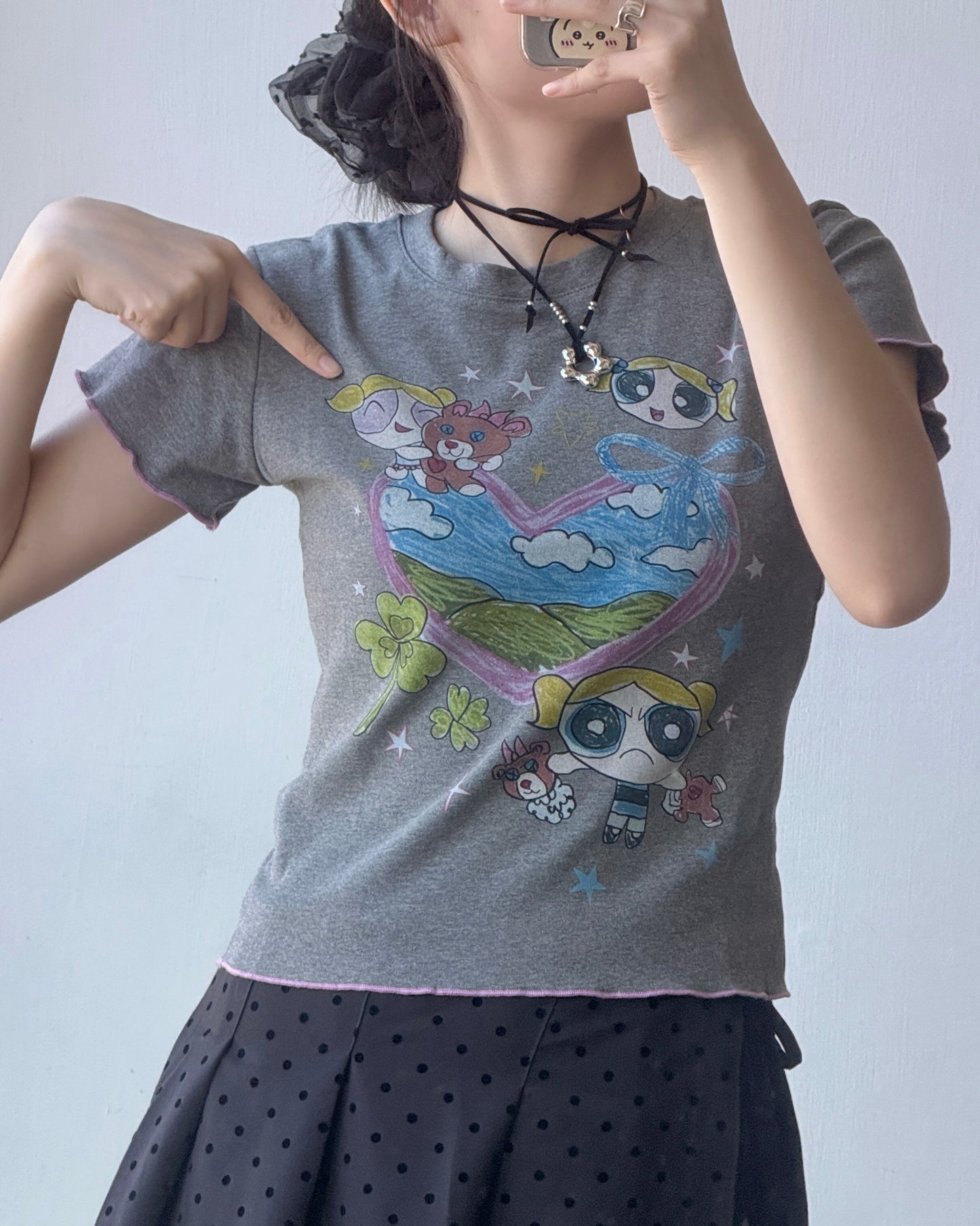 TP538 Bubble Print TEE - Gray