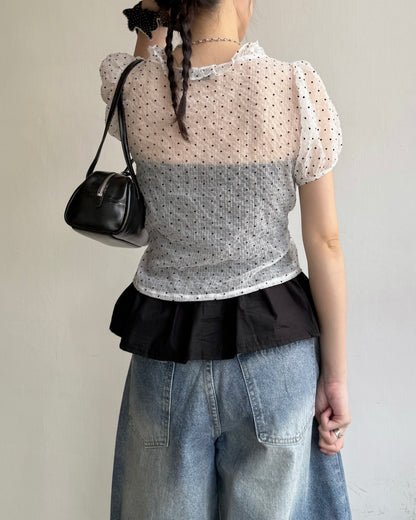 TP594 DotDot Blouse - White | Black