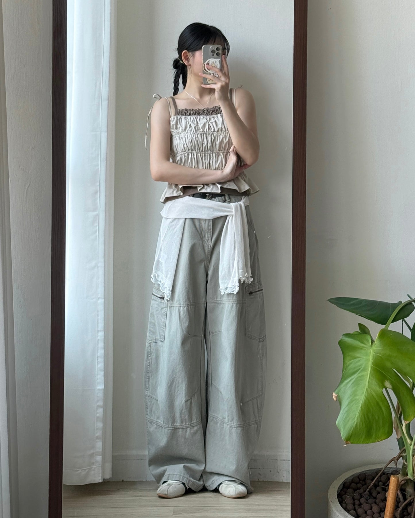 VT321 Lace Vest - Green | Brown | White