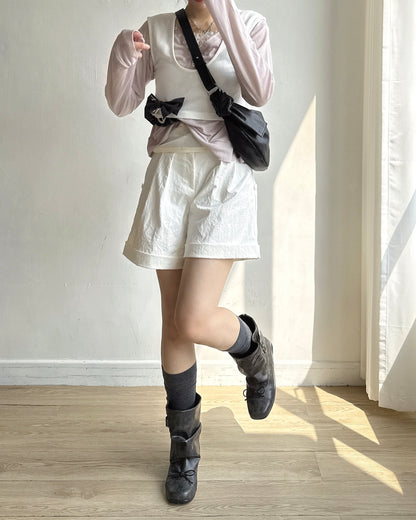 TP616 V-neck Button Sweatshirt - Black | White | Khaki | Pink