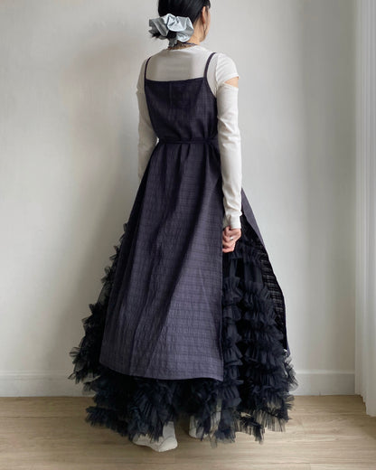SK182 Bun Frill Skirt - White | Gray | Black