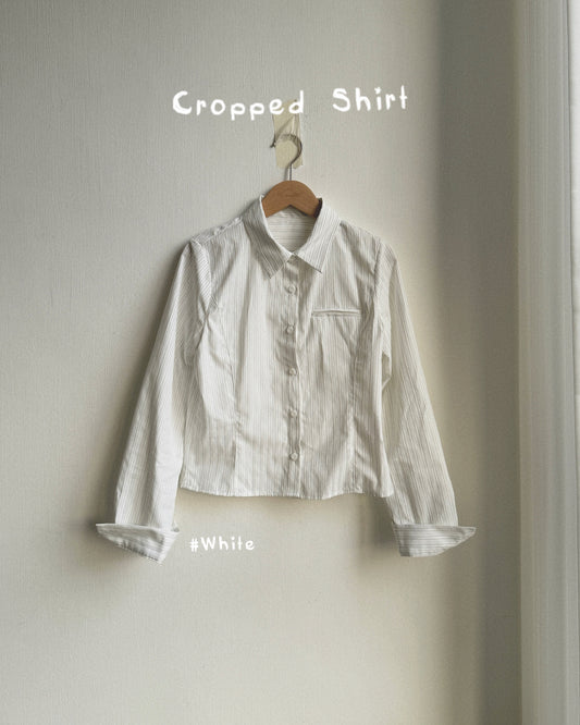 TP574 Cropped Shirt - Khaki | Blue | White