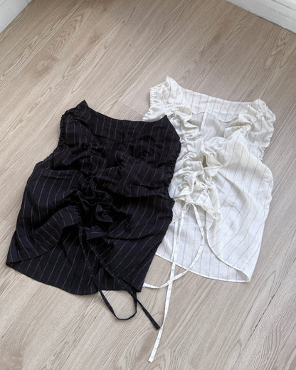 VT251 Sunny Vest Blouse - Ivory | Black