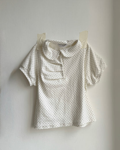 TP584 DotDot Collar TEE - White | Black
