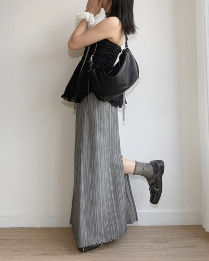 現貨 SK193 Long Denim Skirt - Blue | Black