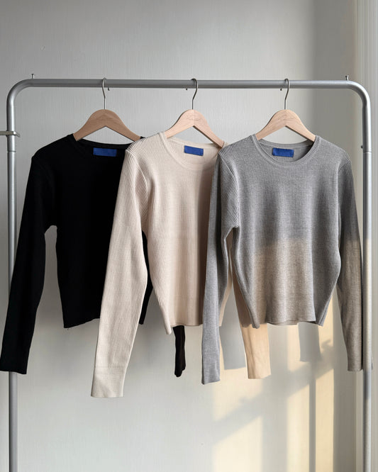 TP558 Ribbed Knit (Women) - Beige | Gray | Black