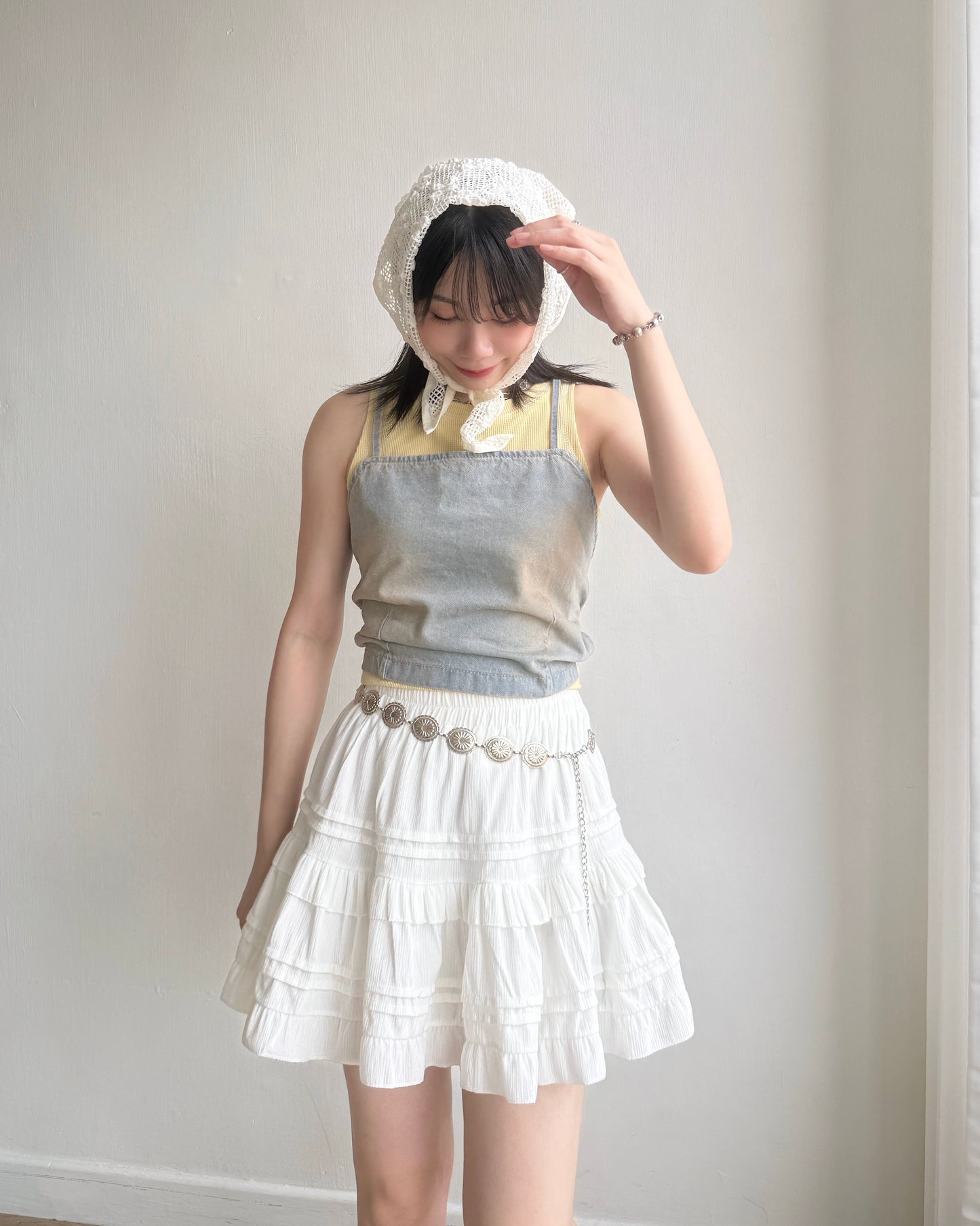 VT253 Denim Strap Camisole - Light Blue | Navy