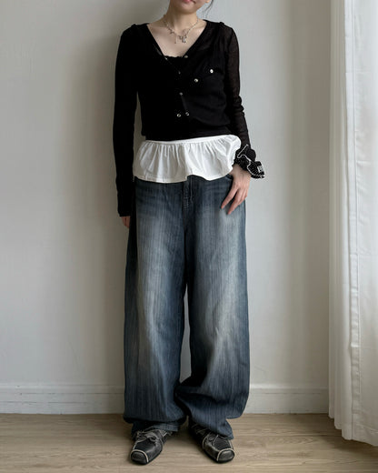 VT302 Two Fold Cardigan - Beige | Blue | Black