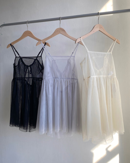 現貨 VT228 JP Tulle Camisole - Ivory | Gray | Black