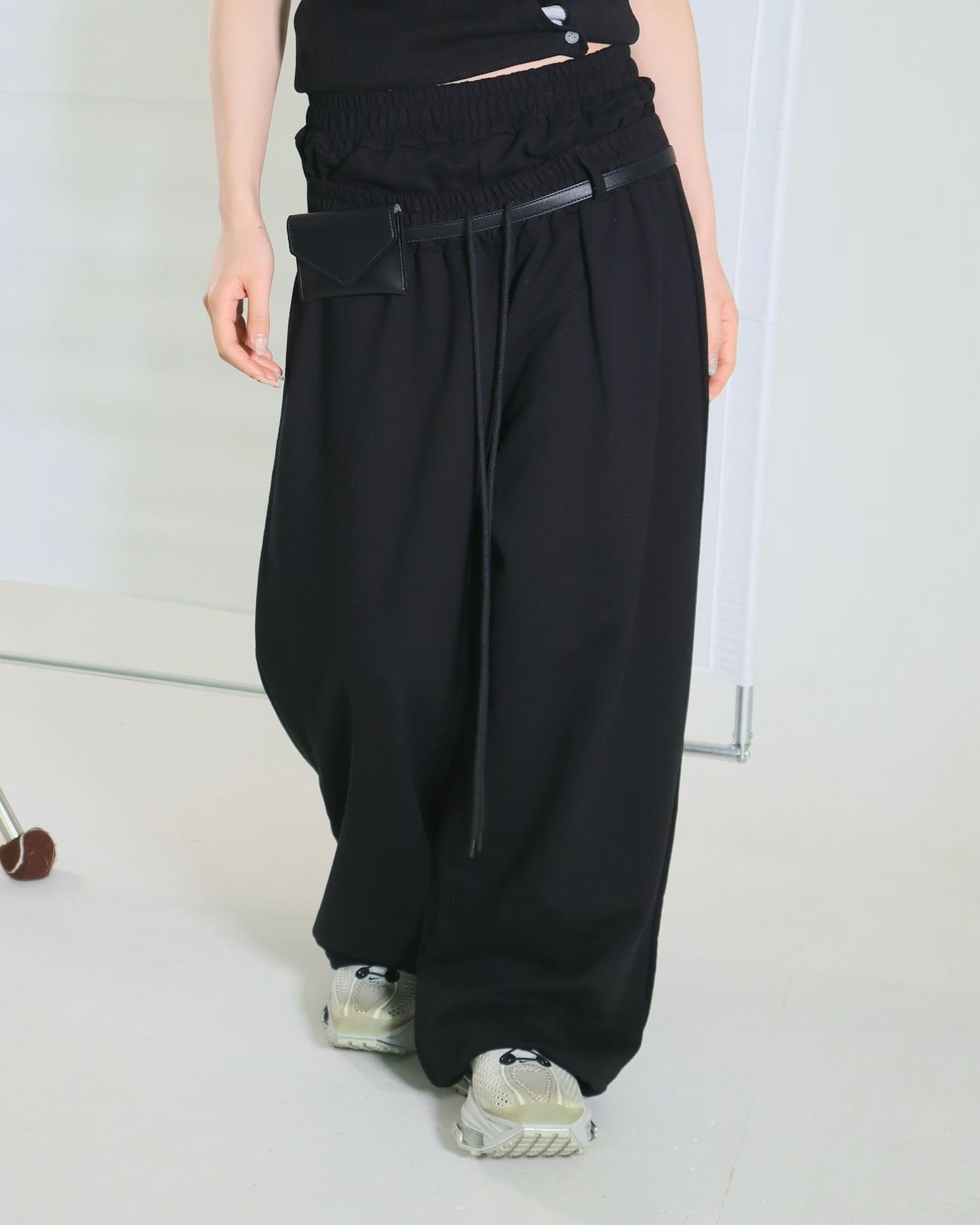 PT081 Double Waistband Pants - Gray | Black