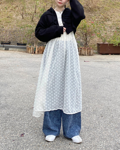 PT068 FaFa Pants - Ivory | Navy
