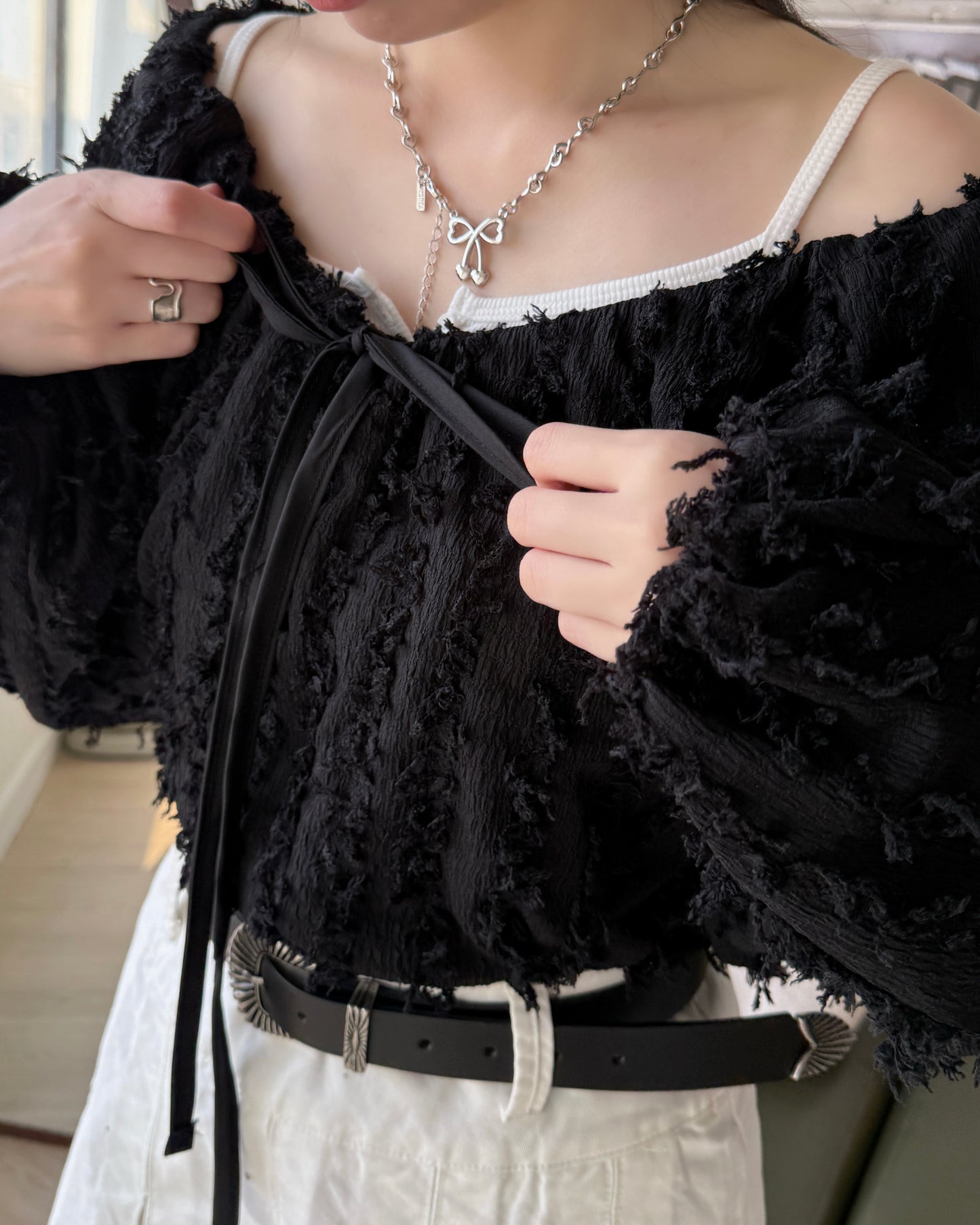 TP573 Crumbble Blouse - Khaki | Black | Ivory